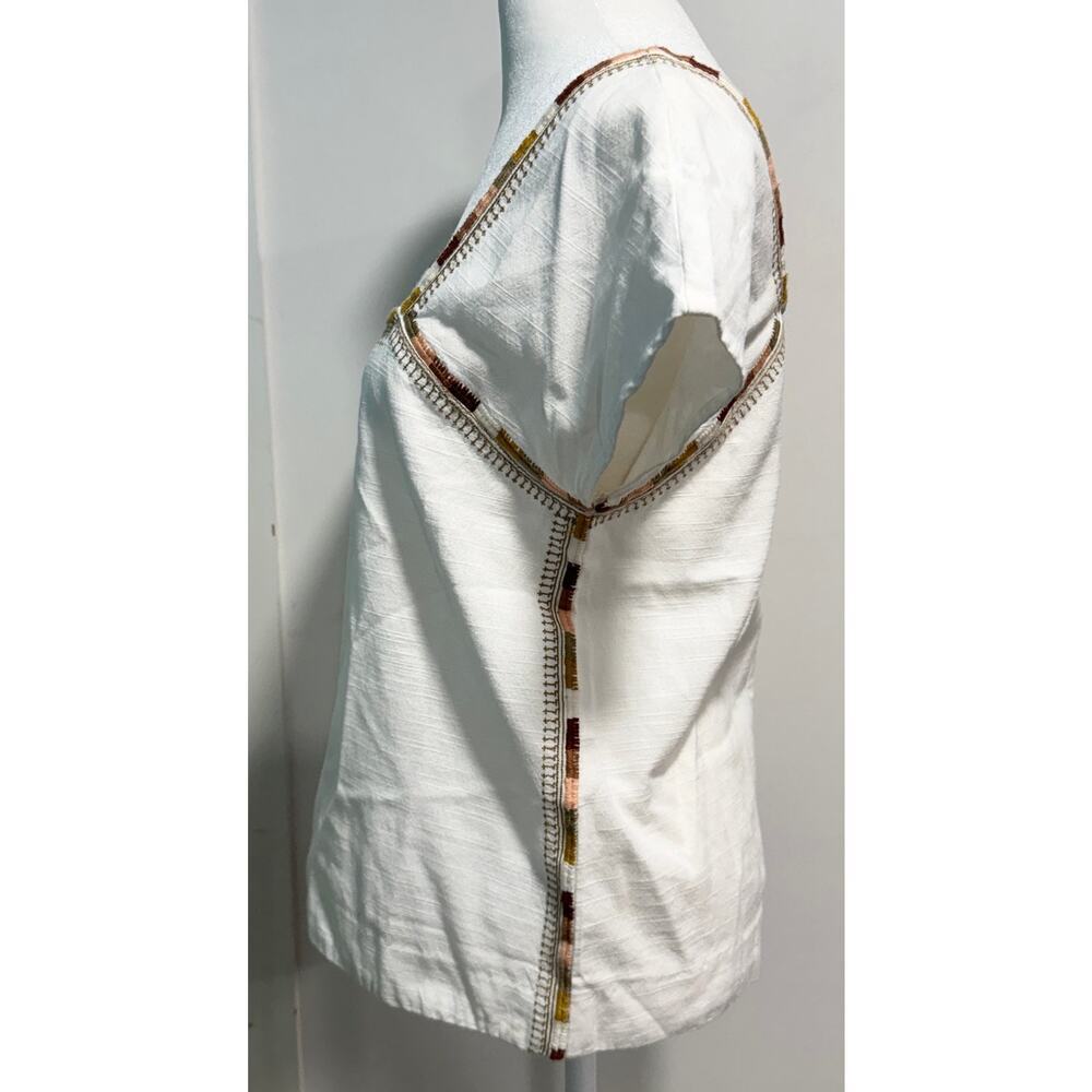 FAHERTY Torrance Top 100% Org Cotton Embroidered Square Neck Size XS - Picture 5 of 6